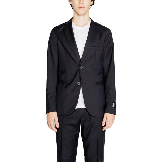 Armani Exchange Black Polyester Blazer Armani Exchange