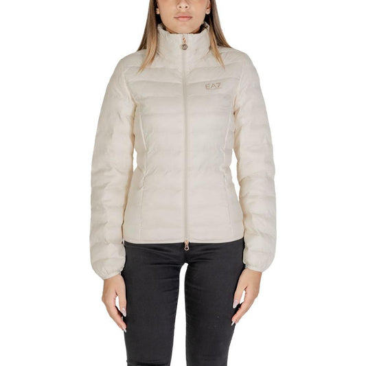 EA7 Emporio Armani Cream Polyamide Jackets & Coat EA7 Emporio Armani