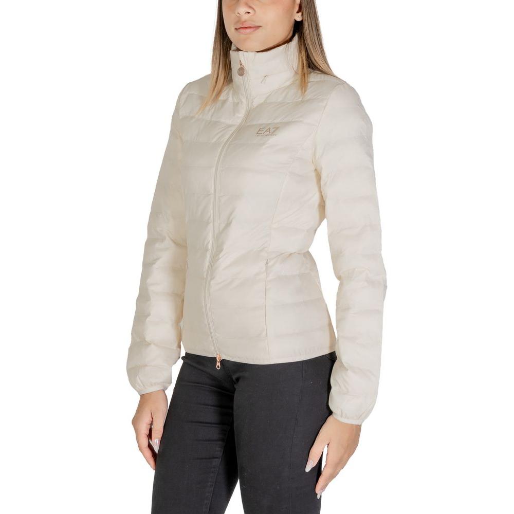 EA7 Emporio Armani Cream Polyamide Jackets & Coat EA7 Emporio Armani