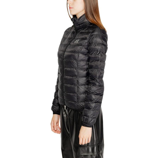 EA7 Emporio Armani Black Polyamide Jackets & Coat EA7 Emporio Armani