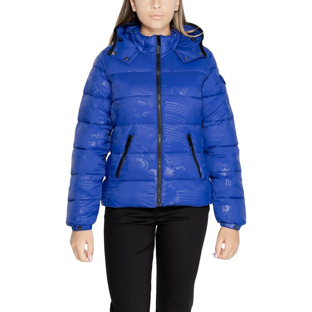 Desigual Blue Polyamide Jackets & Coat Desigual