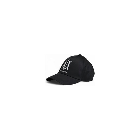 Armani Exchange Black Cotton Hats & Cap Armani Exchange