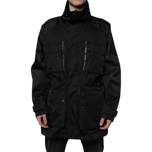 Dolce & Gabbana Black Nylon Winter Men Parka Coat Jacket Dolce & Gabbana