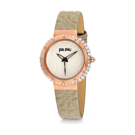 Folli Follie Beige Leather Watch Folli Follie