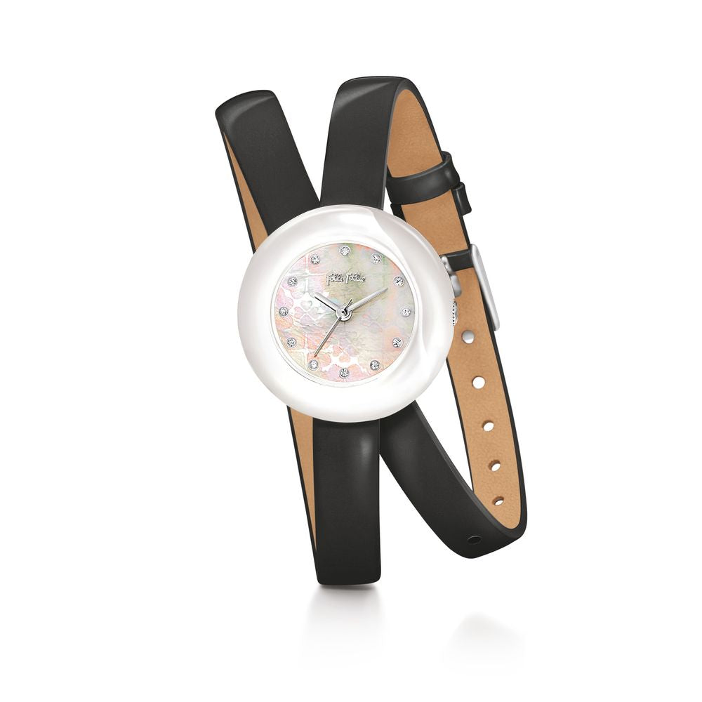 Folli Follie Black Leather Watch Folli Follie