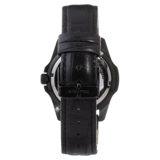 Folli Follie Black Leather Watch Folli Follie