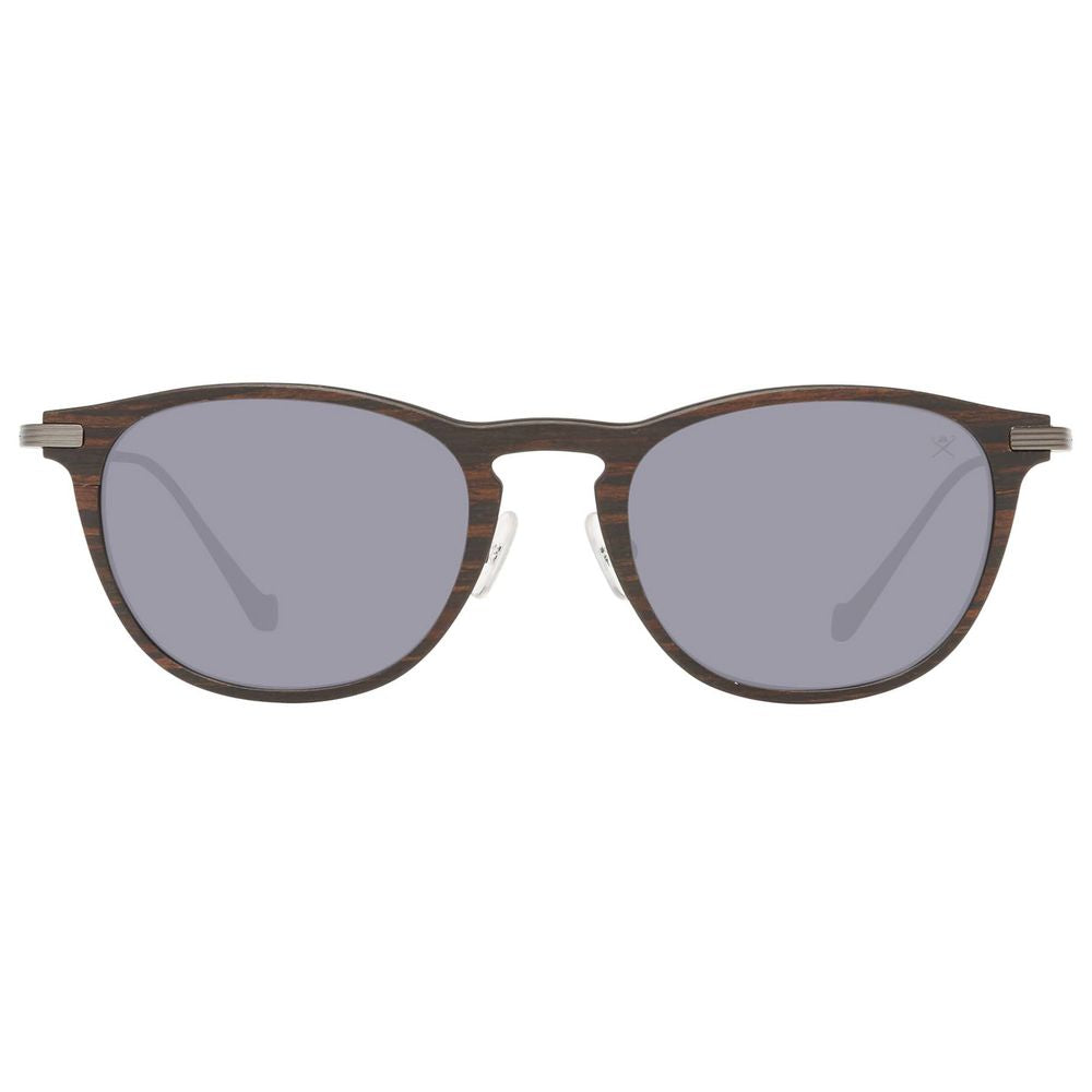 Hackett Brown Wood And Metal Sunglasses Hackett