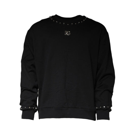 Dolce & Gabbana Black Logo Stud Pullover Sweatshirt Sweater Dolce & Gabbana