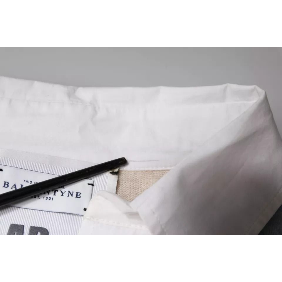 Ballantyne Multicolor Patterned Collared Long Sleeves Pullover Sweater