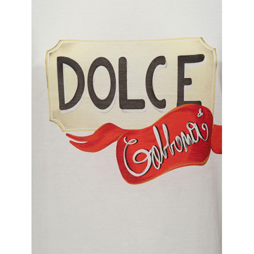 Dolce & Gabbana White Cotton Tops & T-Shirt Dolce & Gabbana