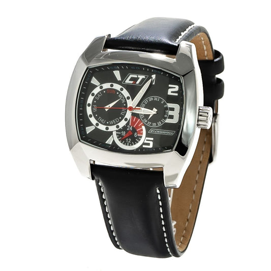 Chronotech Black Leather Watch Chronotech