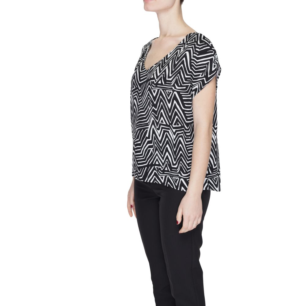 Jacqueline De Yong Black And White Viscose Tops & T-Shirt Jacqueline De Yong