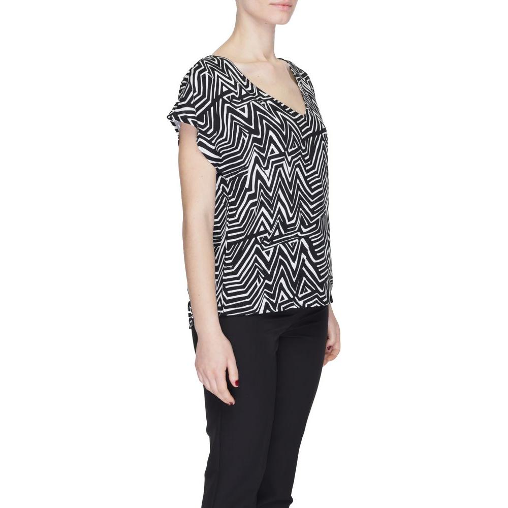 Jacqueline De Yong Black And White Viscose Tops & T-Shirt Jacqueline De Yong