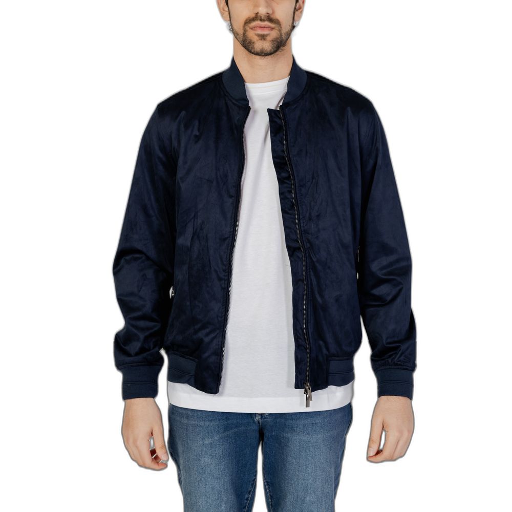 Hamaki-Ho Blue Polyester Bomber