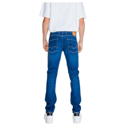 Replay Blue Cotton Relaxed Fit Jeans
