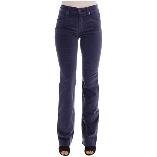 Ermanno Scervino Chic Purple Corduroy Bootcut Flare Pants Ermanno Scervino