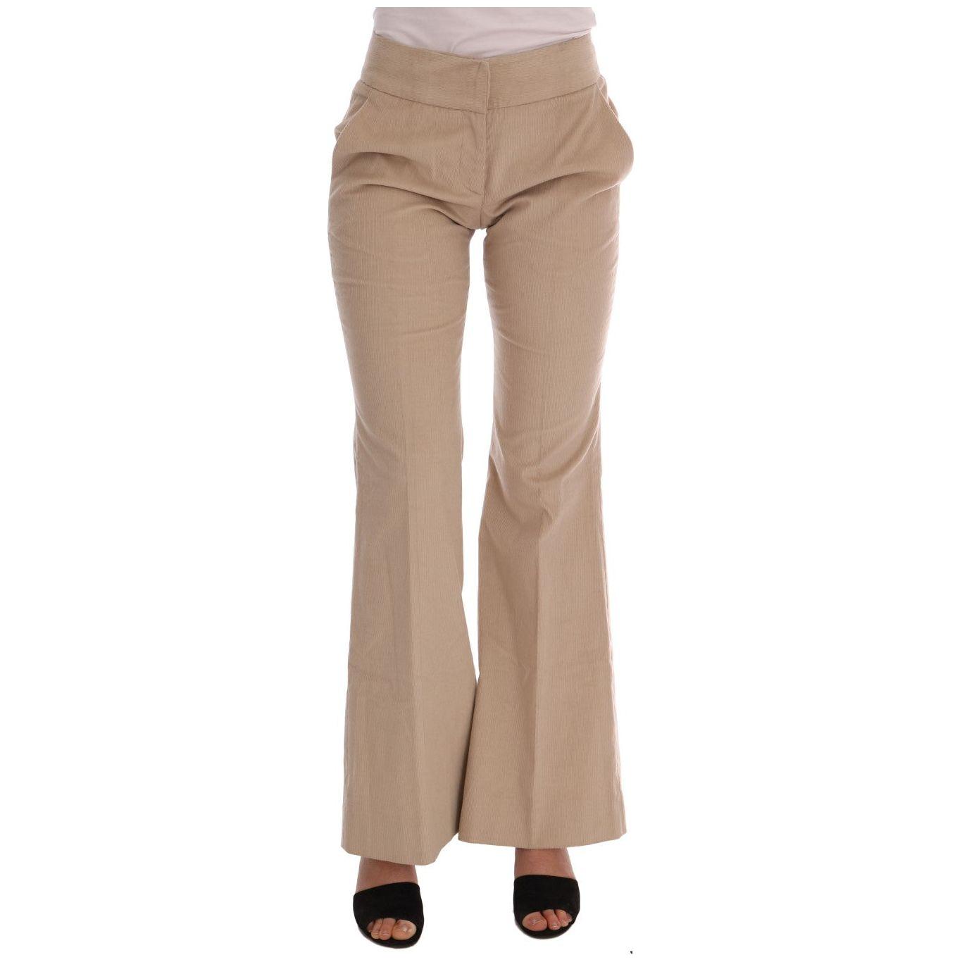 Ermanno Scervino Chic Beige Bootcut Flared Pants Jeans & Pants Ermanno Scervino