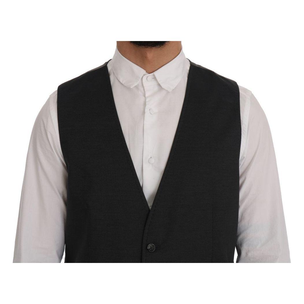 Dolce & Gabbana Elegant Gray Waistcoat Vest Dolce & Gabbana