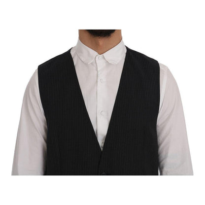 Dolce & Gabbana Gray Wool Stretch Vest Dolce & Gabbana