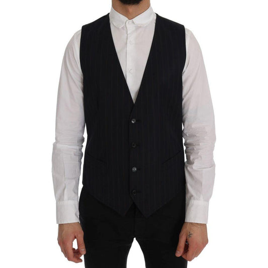 Dolce & Gabbana Elegant Striped Wool Blend Vest Waistcoat Dolce & Gabbana