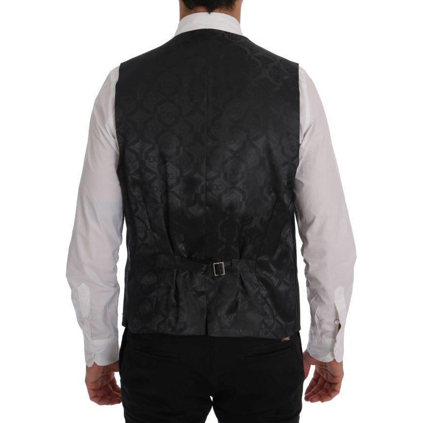 Dolce & Gabbana Gray Wool Stretch Vest Dolce & Gabbana