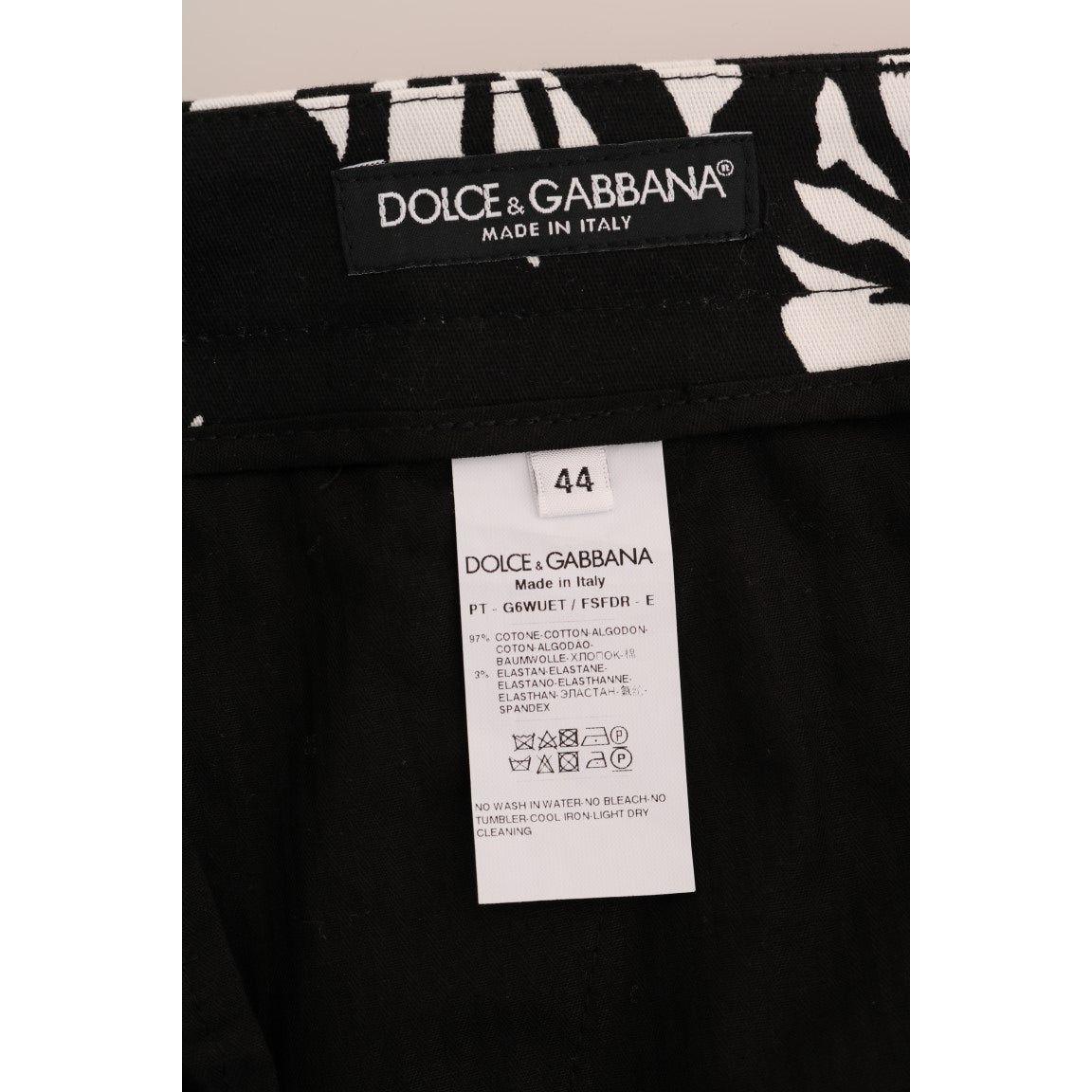 Dolce & Gabbana Slim Fit Leaf Print Ankle Pants Dolce & Gabbana