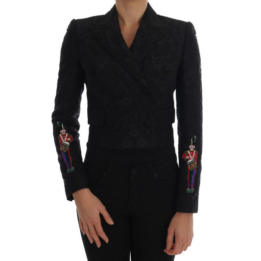 Dolce & Gabbana Black Brocade Blazer Jacket Dolce & Gabbana