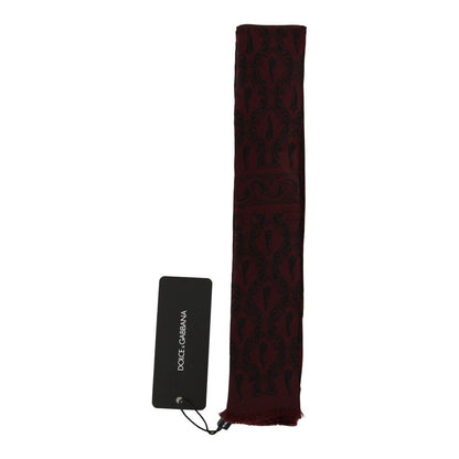 Dolce & Gabbana Bordeaux Silk Crown Chili Scarf