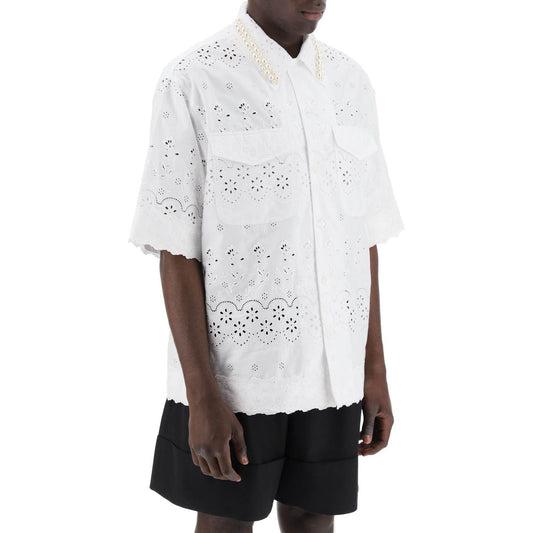 Simone Rocha "scalloped lace shirt with pearl Shirts Simone Rocha