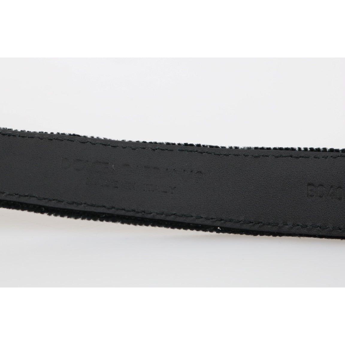 Dolce & Gabbana Elegant Black Cotton-Leather Men's Belt Belt Dolce & Gabbana