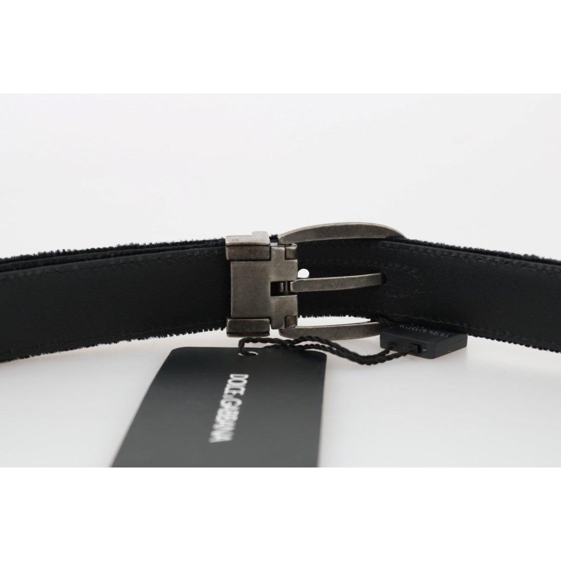 Dolce & Gabbana Elegant Black Cotton-Leather Men's Belt Belt Dolce & Gabbana