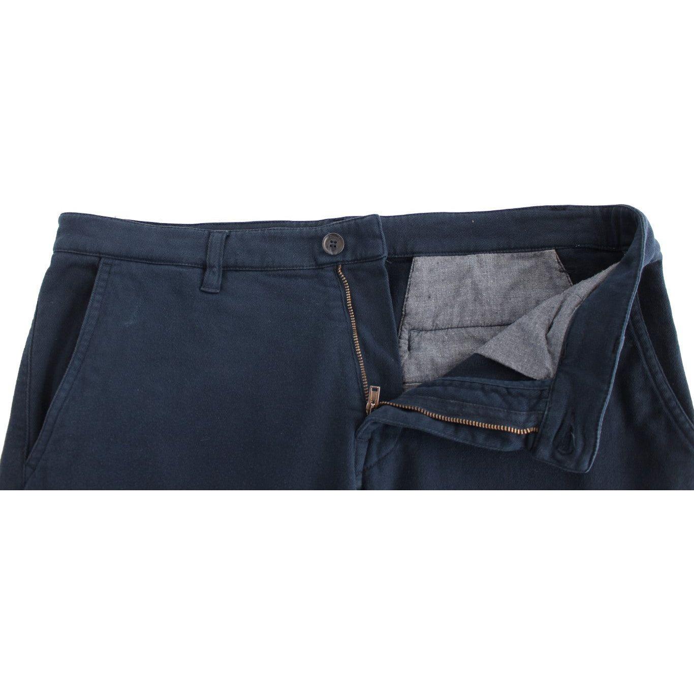 GF Ferre Elegant Blue Cotton Stretch Chinos GF Ferre