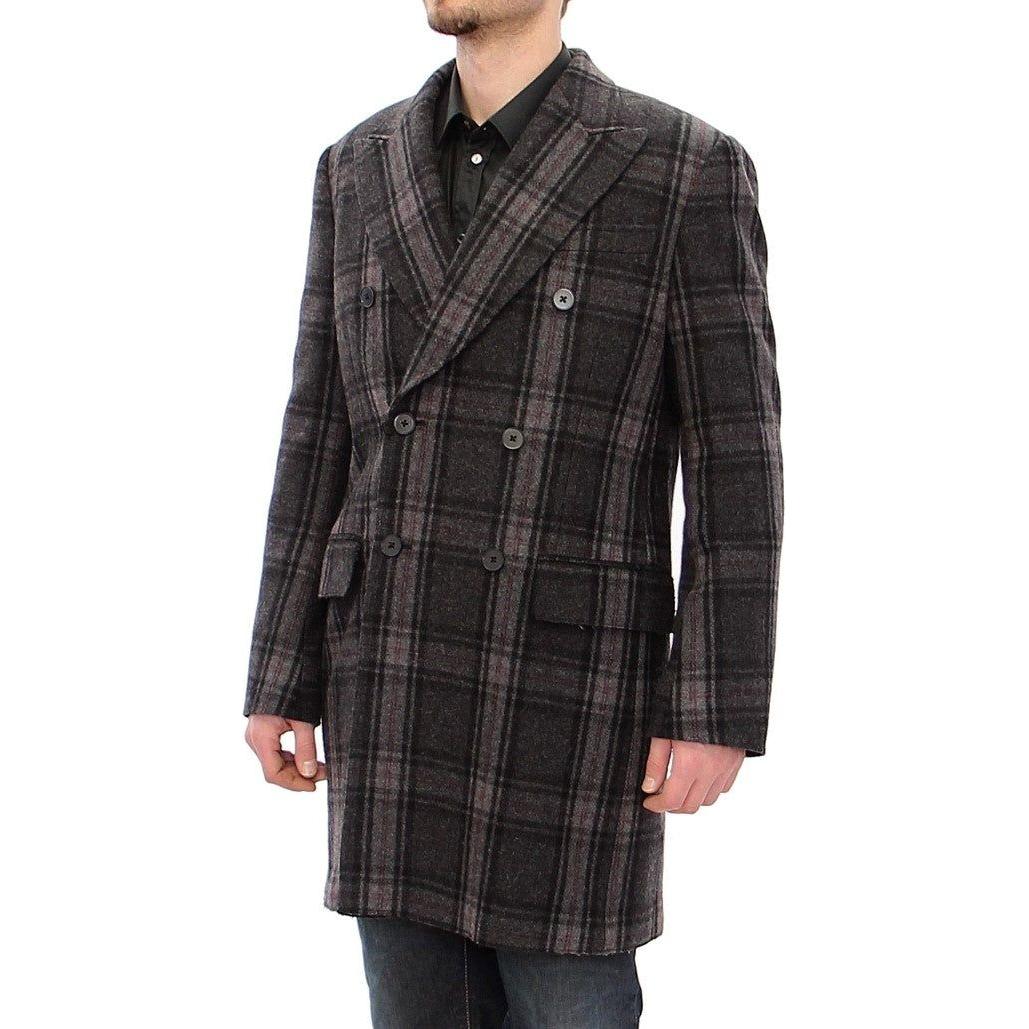 Dolce & Gabbana Sicilia Checkered Wool Blend Coat Coats & Jackets Dolce & Gabbana