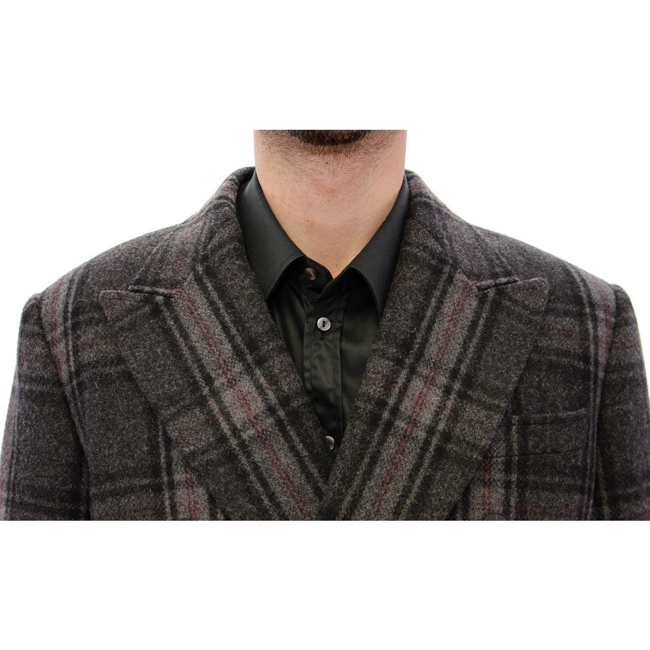 Dolce & Gabbana Sicilia Checkered Wool Blend Coat Coats & Jackets Dolce & Gabbana