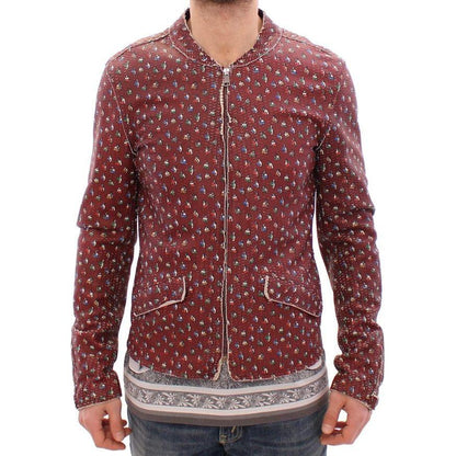 Dolce & Gabbana Bordeaux Leather Boxer Print Jacket Coat Coats & Jackets