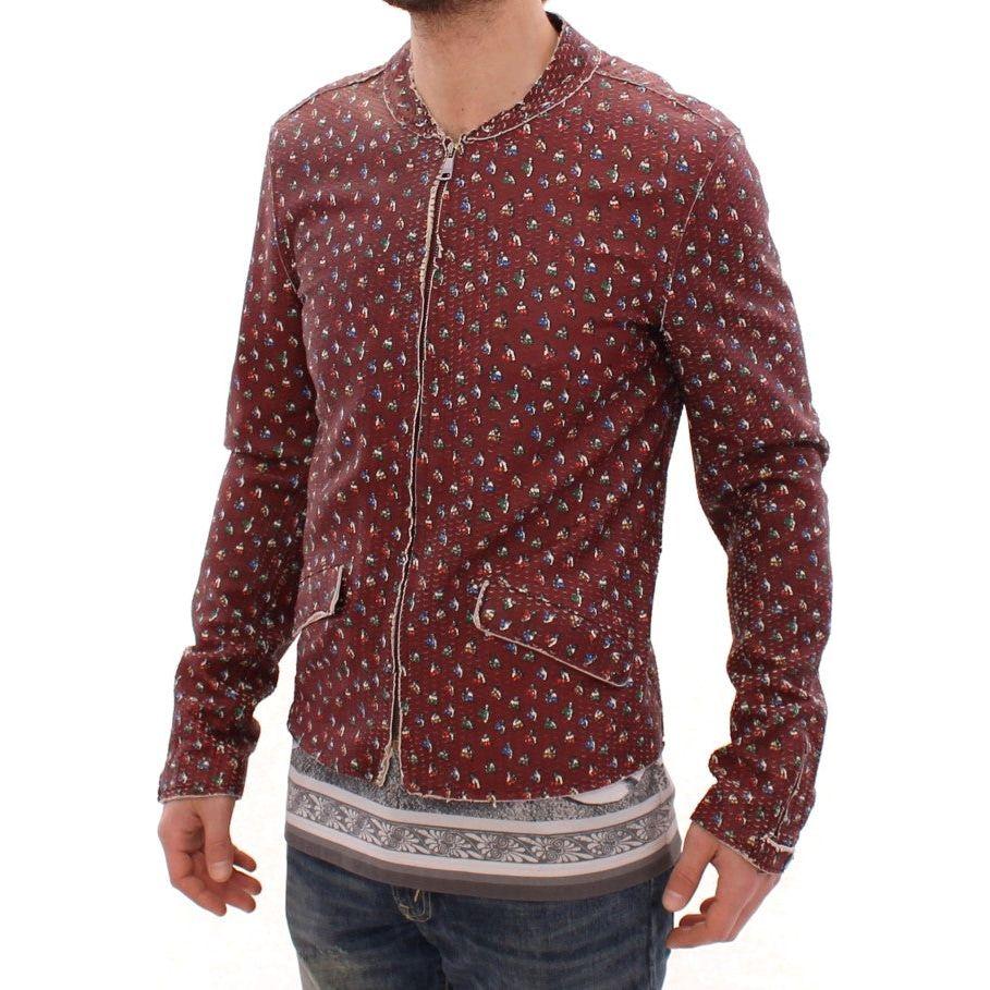 Dolce & Gabbana Bordeaux Leather Boxer Print Jacket Coat Coats & Jackets