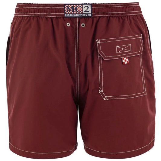 MC2 Saint Barth Red Polyester Men's Swim Trunk