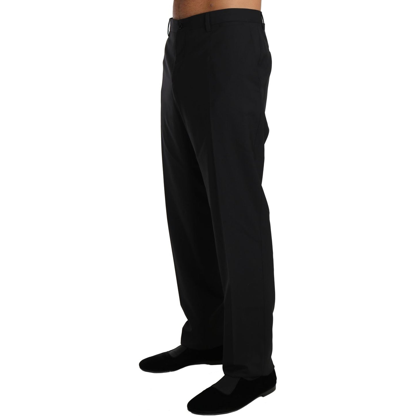 Dolce & Gabbana Black Wool Stretch Formal Trousers Dolce & Gabbana