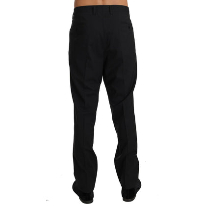 Dolce & Gabbana Black Wool Stretch Formal Trousers Dolce & Gabbana