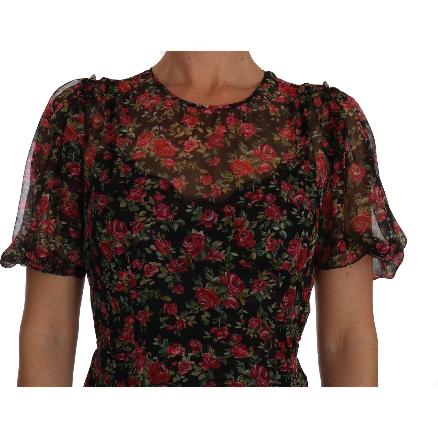 Dolce & Gabbana Elegant Floral A-Line Silk Dress Dolce & Gabbana