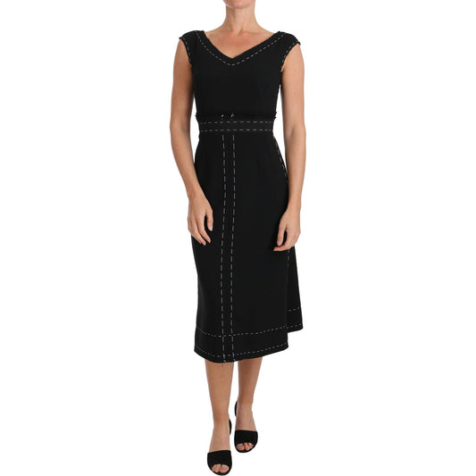 Dolce & Gabbana Elegant Black Sheath Wool Dress Dolce & Gabbana