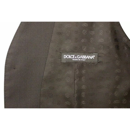 Dolce & Gabbana Black Wool Silk Dress Gilet Jacket Vest