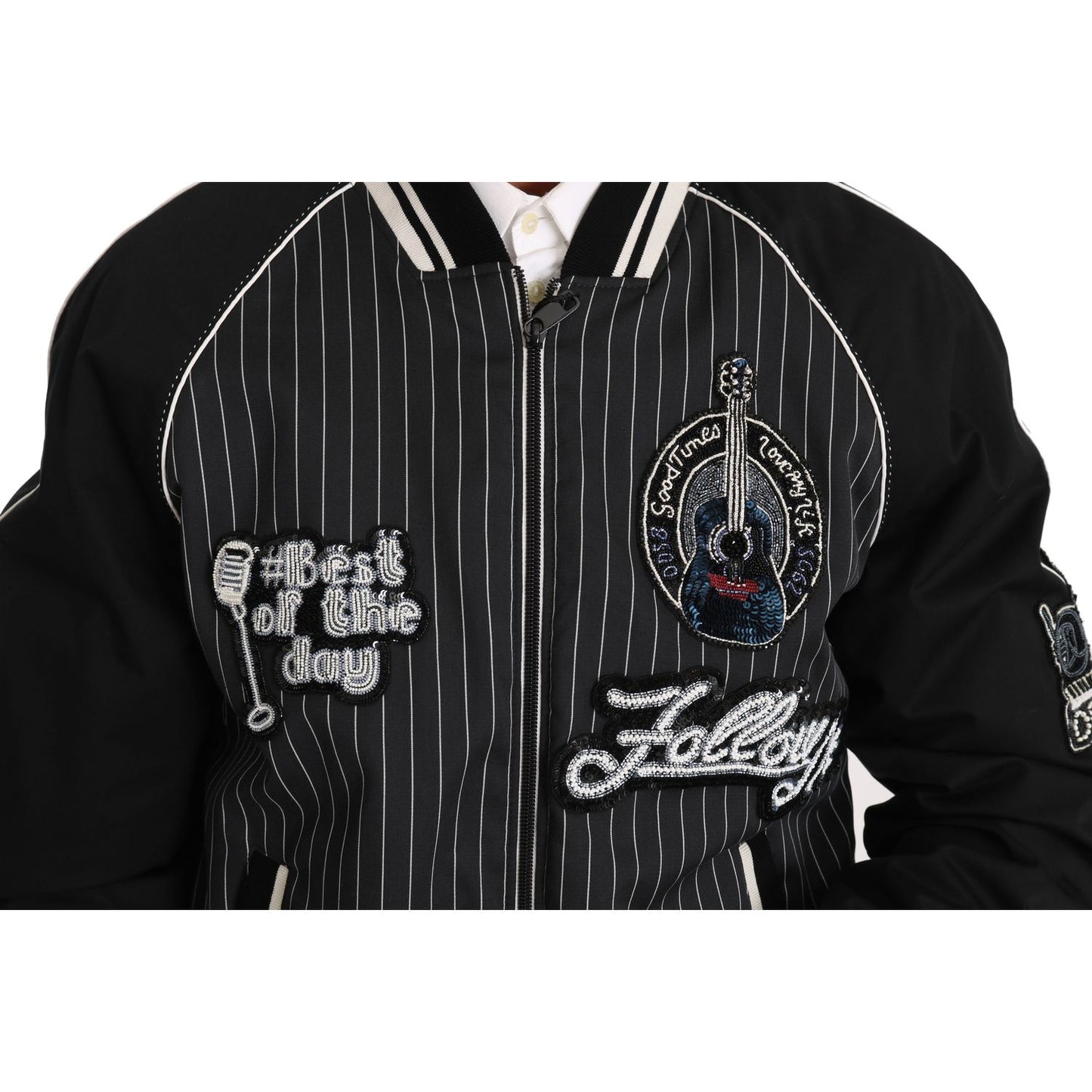 Dolce & Gabbana Black DD58 SG62 Sequined Beaded Jacket Dolce & Gabbana