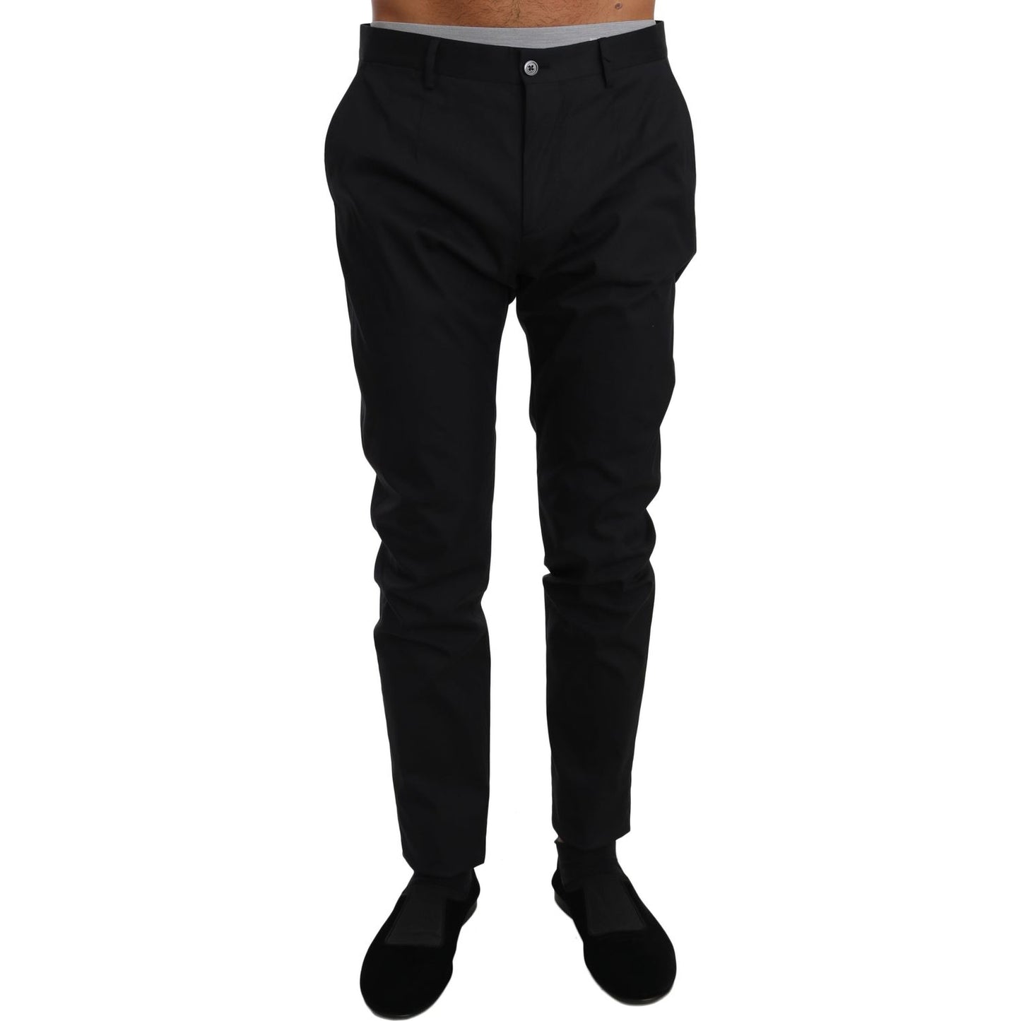 Dolce & Gabbana Elegant Black Formal Wool-Blend Trousers Jeans & Pants Dolce & Gabbana