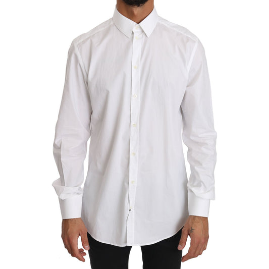 Dolce & Gabbana White Cotton GOLD Dress Shirt Dolce & Gabbana