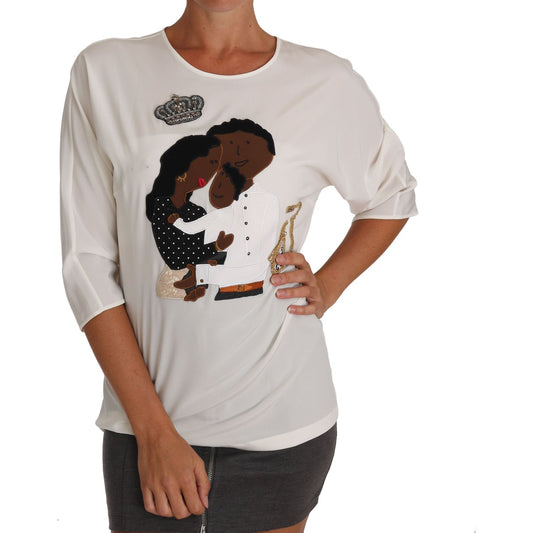 Dolce & Gabbana Elegant Silk Blend Crewneck Blouse Dolce & Gabbana