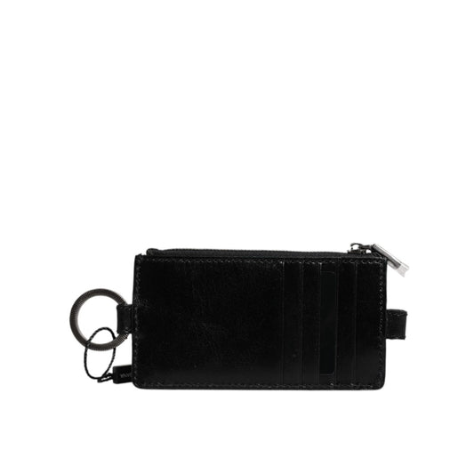 Dolce & Gabbana Black Horse Leather Lanyard Logo Card Holder Wallet Dolce & Gabbana
