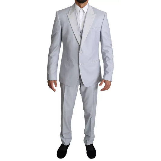 Dolce & Gabbana Light Blue SICILIA Wool 3 Piece Suit Dolce & Gabbana