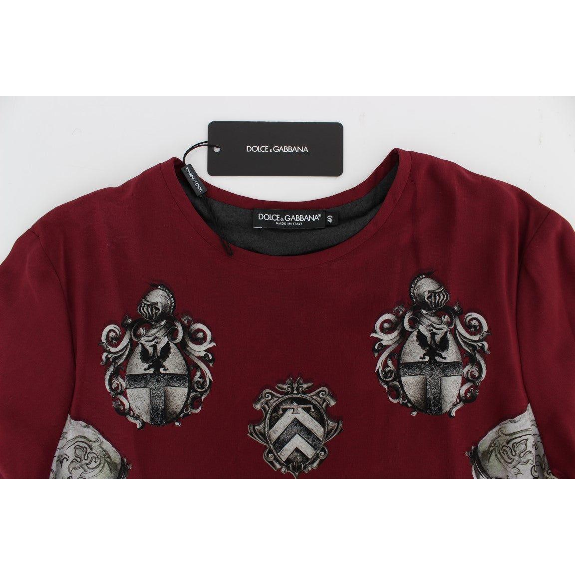 Dolce & Gabbana Enchanted Sicily Silk Blouse with Knight Print Dolce & Gabbana