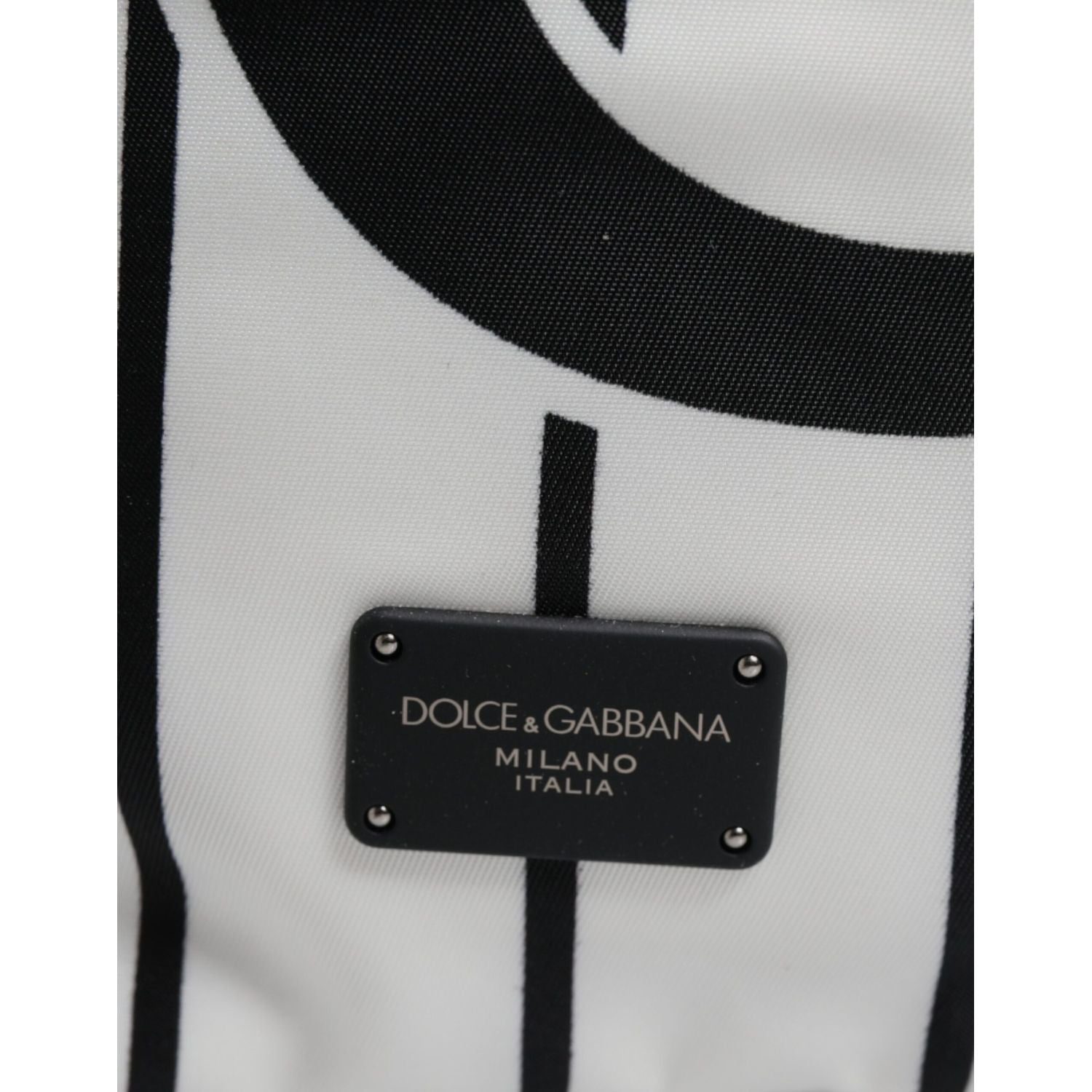 Dolce & Gabbana Black White Vulcano Royal King Print Men Backpack Bag